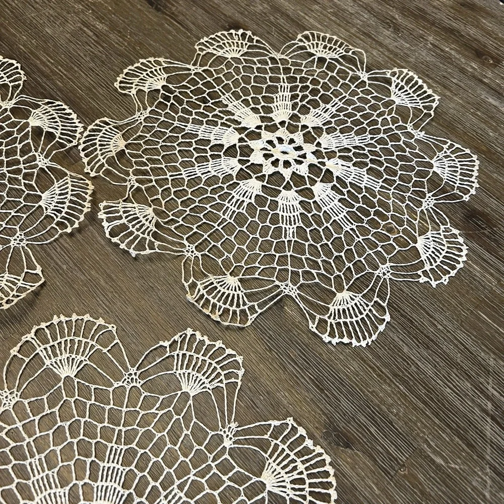 Vintage Hand Crocheted Lace Doilies Set 13
